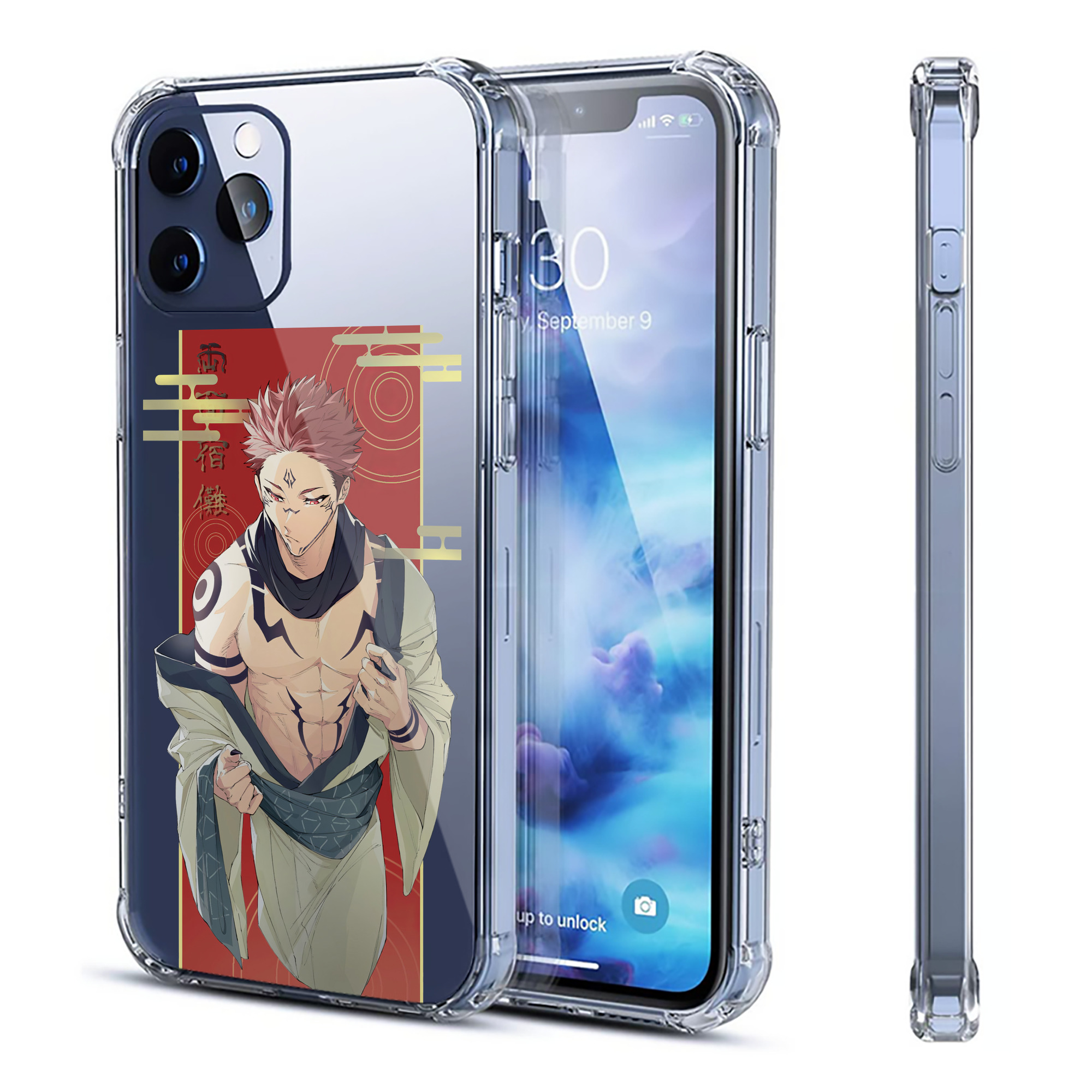 （画像用） 呪術廻戦 Jujutsu Kaisen 【iPhone 12シリーズ対応】透明スマホケース（クリアソフトケース）